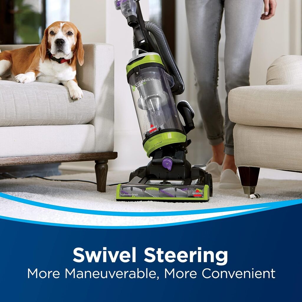BISSELL 2252 CleanView Swivel Upright Bagless Vacuum with Swivel Steering, Powerful Pet Hair Pick Up, Specialized Pet Tools, Large Capacity Dirt Tank, Easy Empty, Green