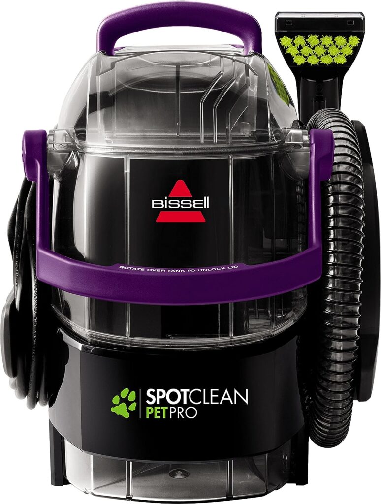 BISSELL SpotClean Pet Pro Portable Carpet Cleaner, 2458, Grapevine Purple, Black, Large