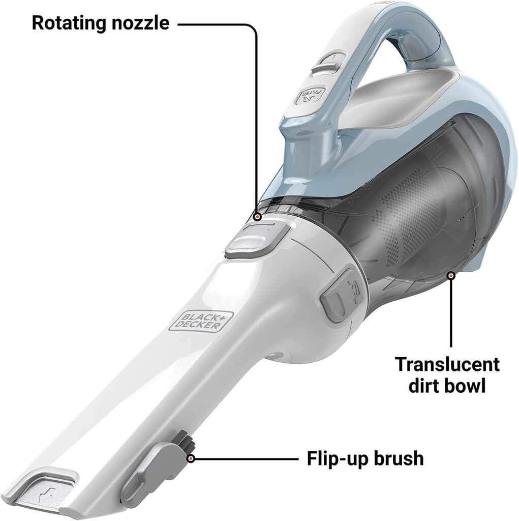 BLACK+DECKER dustbuster AdvancedClean Cordless Handheld Vacuum (CHV1410L), Blue, White, 21oz