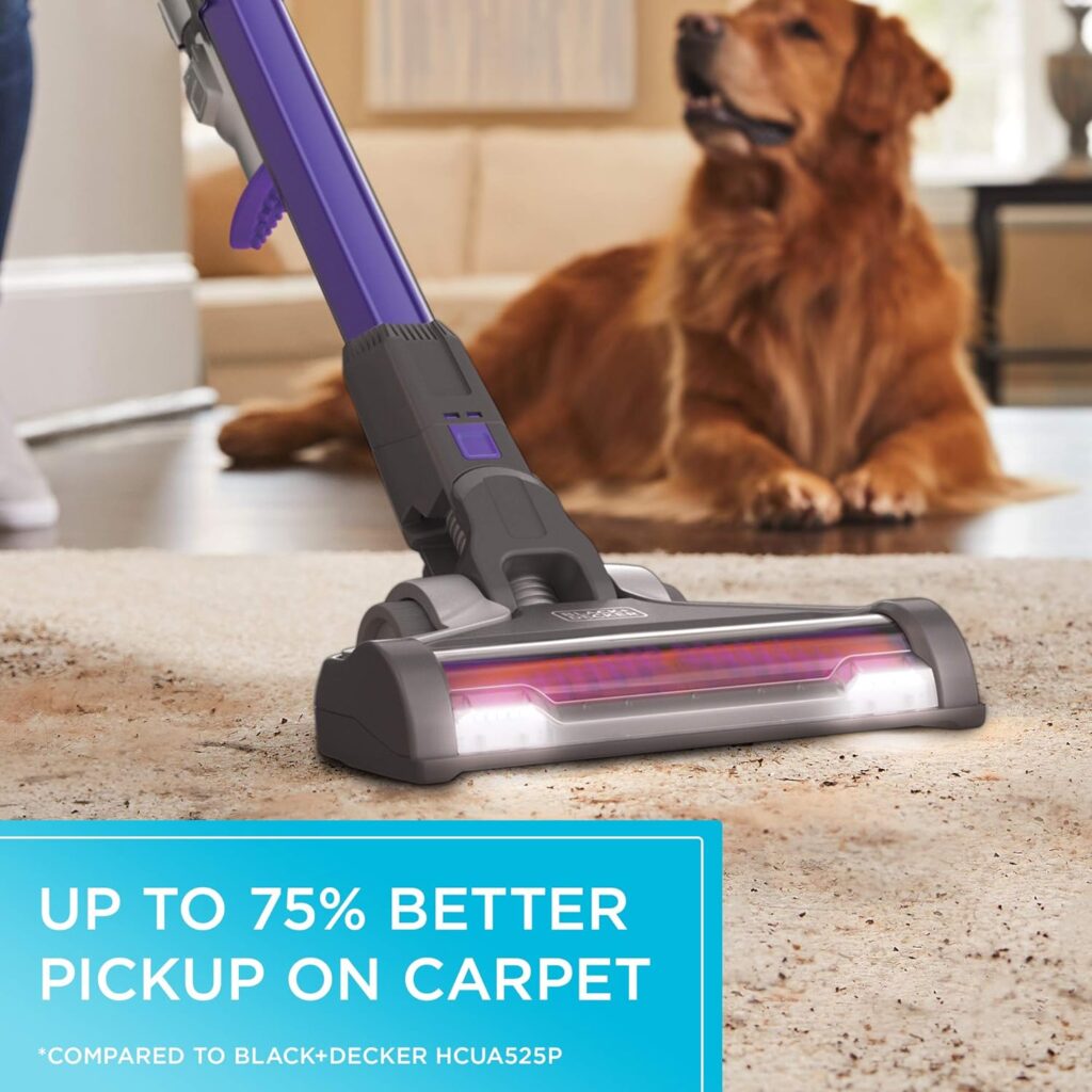 BLACK+DECKER Powerseries Extreme Cordless Stick Vacuum Cleaner for Pets, Purple (BSV2020P)