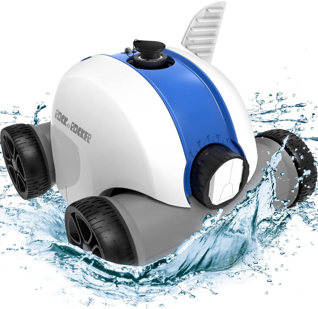 Cordless Robotic Pool Cleaner, Automatic Pool Vacuum with 60-90 Mins Working Time, Rechargeable Battery, IPX8 Waterproof for Above/In-Ground Swimming Pools Up to 861 Sq Ft