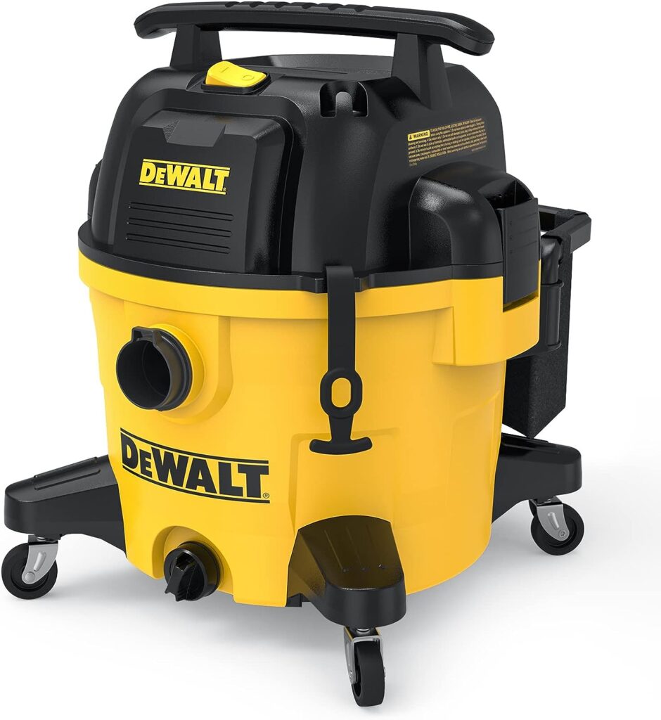 DEWALT 9 Gallon STEALTHSONIC Poly Wet/Dry Vacuum, DXV09P-QTA Newest Noise Reduction Vac, Heavy Duty Shop Vacuum for Jobsite/Workshop, Reduce Motor Noise, Yellow