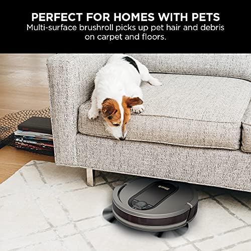 Shark AV911S EZ Robot Vacuum with Self-Empty Base, Bagless, Row-by-Row Cleaning, Perfect for Pet Hair, Compatible with Alexa, Wi-Fi, Gray, 30 Day Capacity