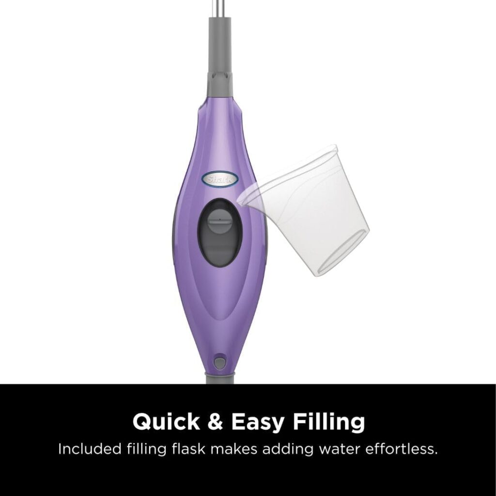 Shark S3501 Steam Pocket Mop Hard Floor Cleaner, With Rectangle Head and 2 Washable Pads, Easy Maneuvering, Quick Drying, Soft-Grip Handle and Powerful Steam, Purple