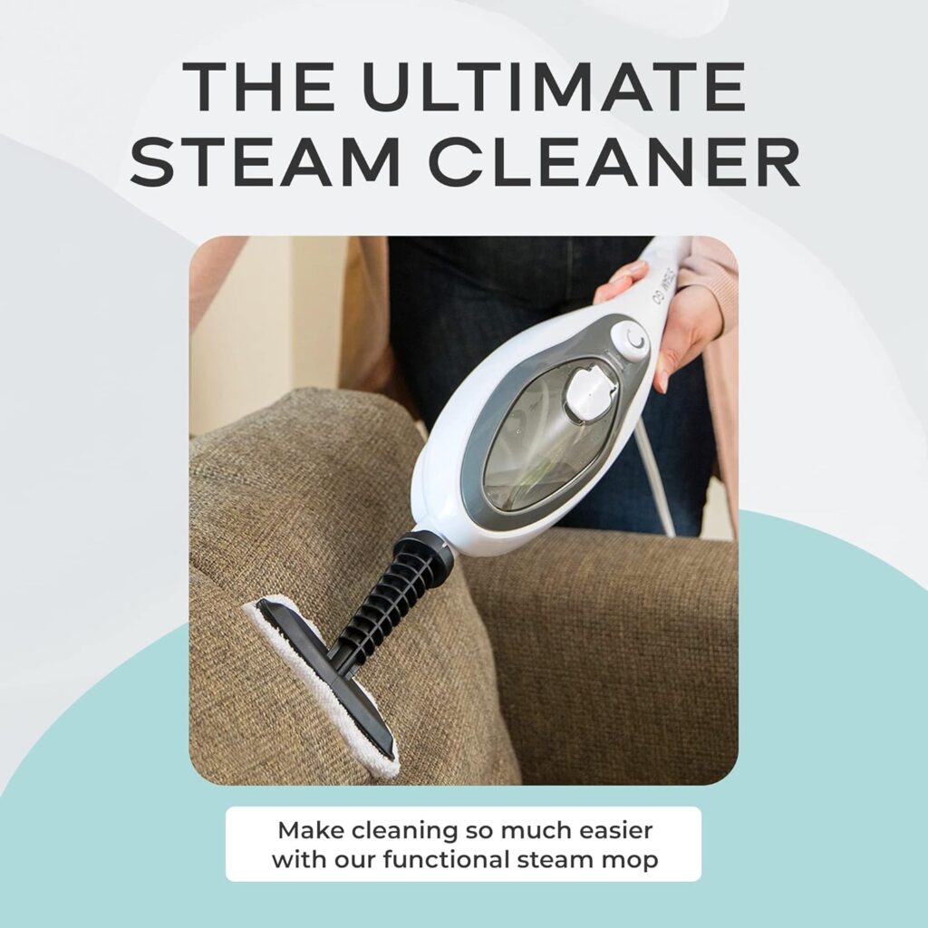 Steam and Go Steam Mop Floor Steamer with Handheld Steam Cleaner for Tile and Grout, Hardwood Floors, Laminate, Glass, Fabric, Upholstery, Garments, Metal, Carpet, Granite, and Countertops, 2-Tank Refilling System