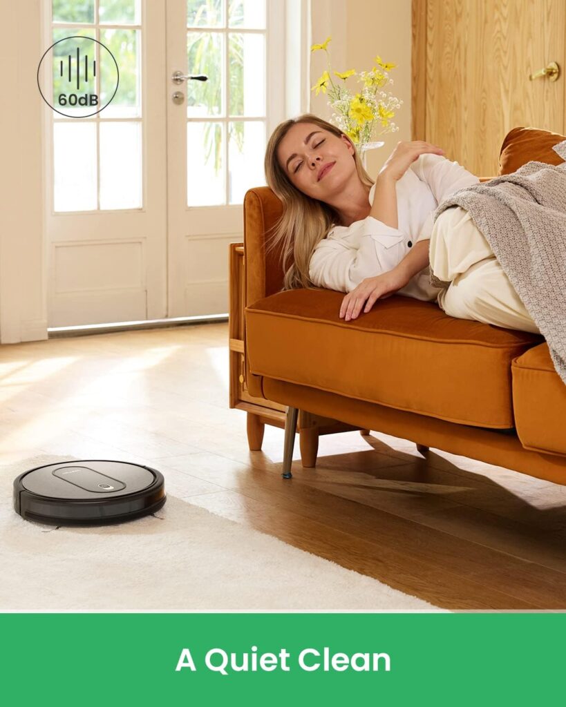 Vactidy T6 Robot Vacuum, Slim, Quiet, Automatic Self-Charging Robotic Vacuum Cleaner, Daily Schedule Cleaning, 2.4GHz WiFi/App/Alexa/Siri Control, Good for Pet Hair, Hard Floor and Low Pile Carpet