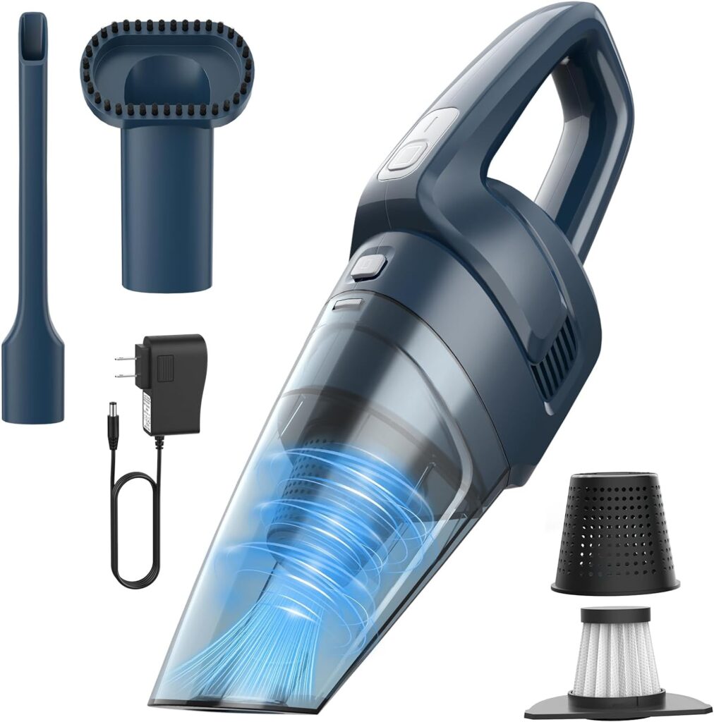 Arster Handheld Vacuum Cordless 8Kpa Strong Suction, Car Vacuum Cleaner Cordless, Mini Portable Rechargeable Wireless Vacuum Cleaner, 30 Mins Runtime for Home,Car,Office (Olive Green)