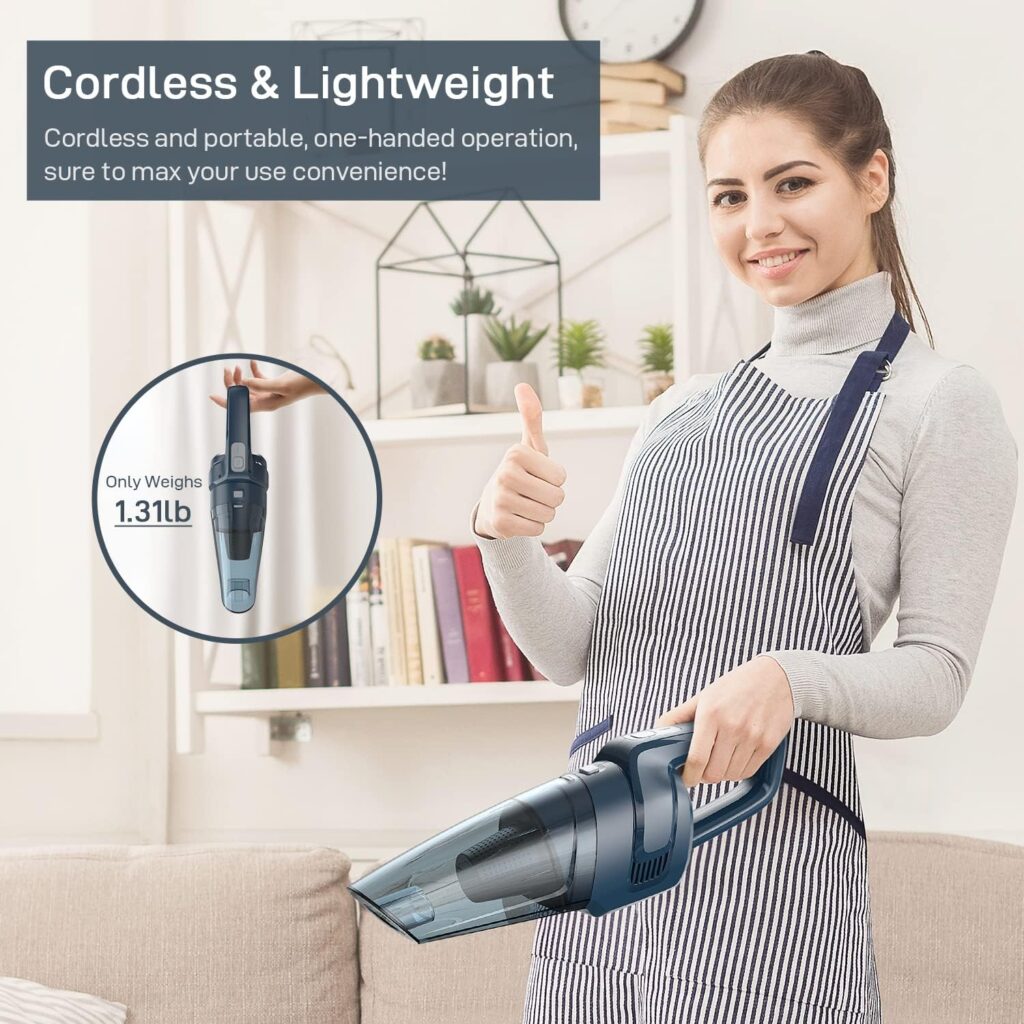 Arster Handheld Vacuum Cordless 8Kpa Strong Suction, Car Vacuum Cleaner Cordless, Mini Portable Rechargeable Wireless Vacuum Cleaner, 30 Mins Runtime for Home,Car,Office (Olive Green)