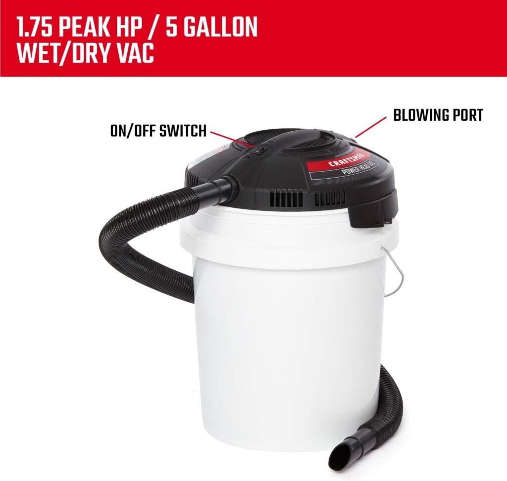 CRAFTSMAN CMXEVBE17678 Wet/Dry Vac Powerhead, 1.75 Peak HP Bucket Vacuum