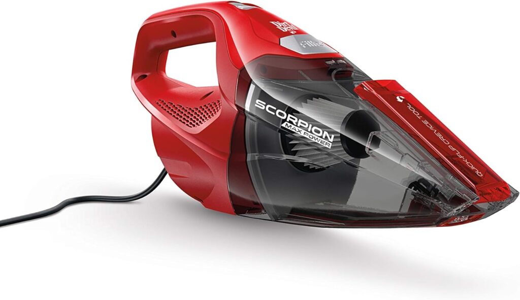 Dirt Devil Scorpion Quick Flip Corded Handheld Vacuum Cleaner, Lightweight, SD20005RED, Red