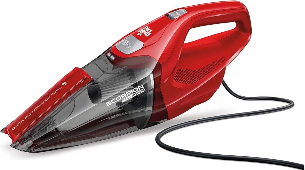 Dirt Devil Scorpion Quick Flip Corded Handheld Vacuum Cleaner, Lightweight, SD20005RED, Red