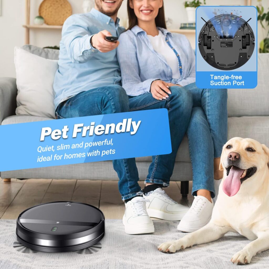 MANVINS Robot Vacuum and Mop Combo, App/Alexa, Robotic Vacuum with WiFi/Bluetooth, Self-Charging Mopping Robot Vacuum Cleaner, Set Schedule, Max Strong Suction Ideal for Pet Hair