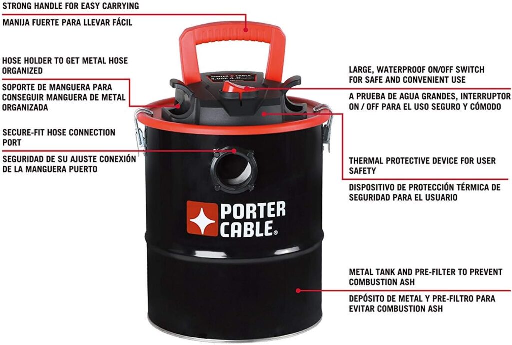 PORTER-CABLE 4 Gallon Ash Vac, Black