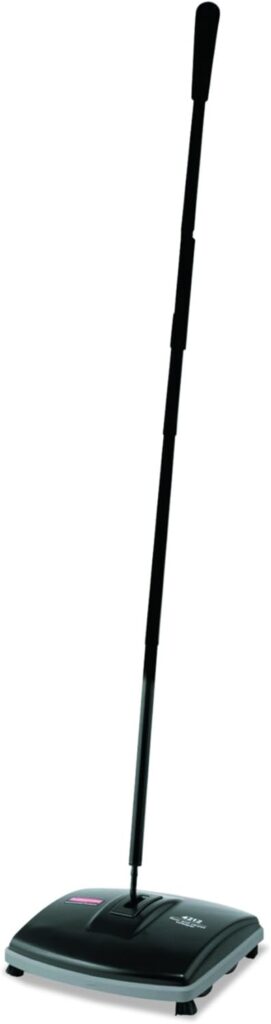 Rubbermaid Commercial Products FG421288BLA Galvinized Steel Carpet  Floor Cordless Sweeper, Push Broom