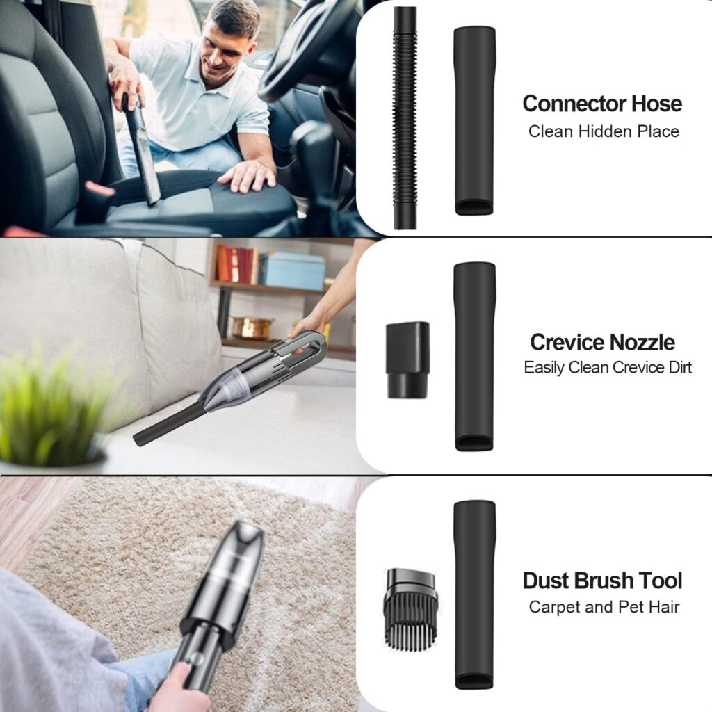 absob Handheld Vacuum Cleaner Cordless, Mini Portable Car Hand Vacuum Cleaner, Powerful Suction Hand Vac, Rechargeable Lightweight Handheld Vacuum for Home, Car, and Keyboard Cleaning - USB Charging