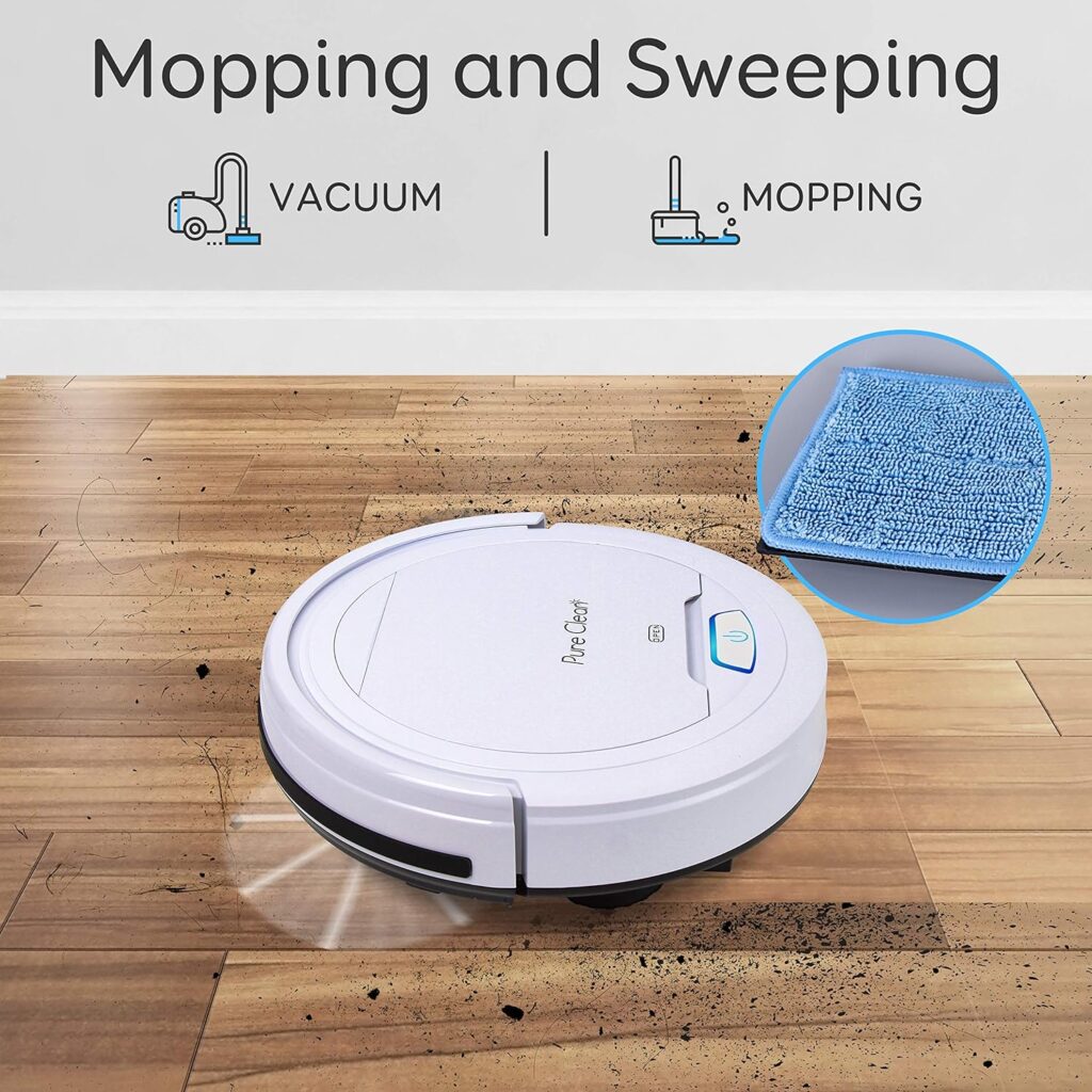 SereneLife Pure Clean Automatic Robot Vacuum Cleaner - Lithium Battery 90 Min Run TimeSelf Path Navigation-Bot Self Detects Stairs Pet Hair Allergies Robotic Home Cleaning for Carpet Hardwood Tiles