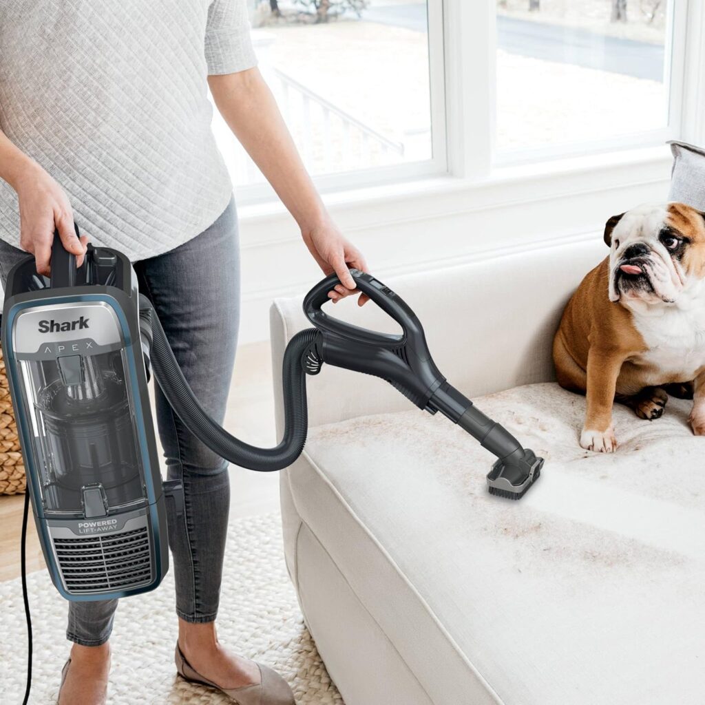 SHARK AZ1501 Apex Powered Lift Away Upright Vacuum with DuoClean  Self-Cleaning Brushroll, Crevice Tool, and Pet Multi-Tool for a Deep Clean on Above Floors, Blue (Renewed)