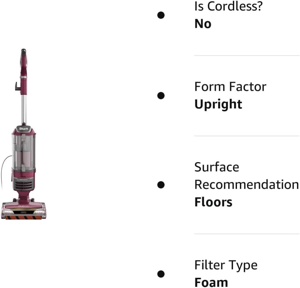 Shark Rotator Lift Away DuoClean Pro with Self Cleaning Brushroll Upright Vacuum ZU780 XL Capacity Burgundy (Renewed)