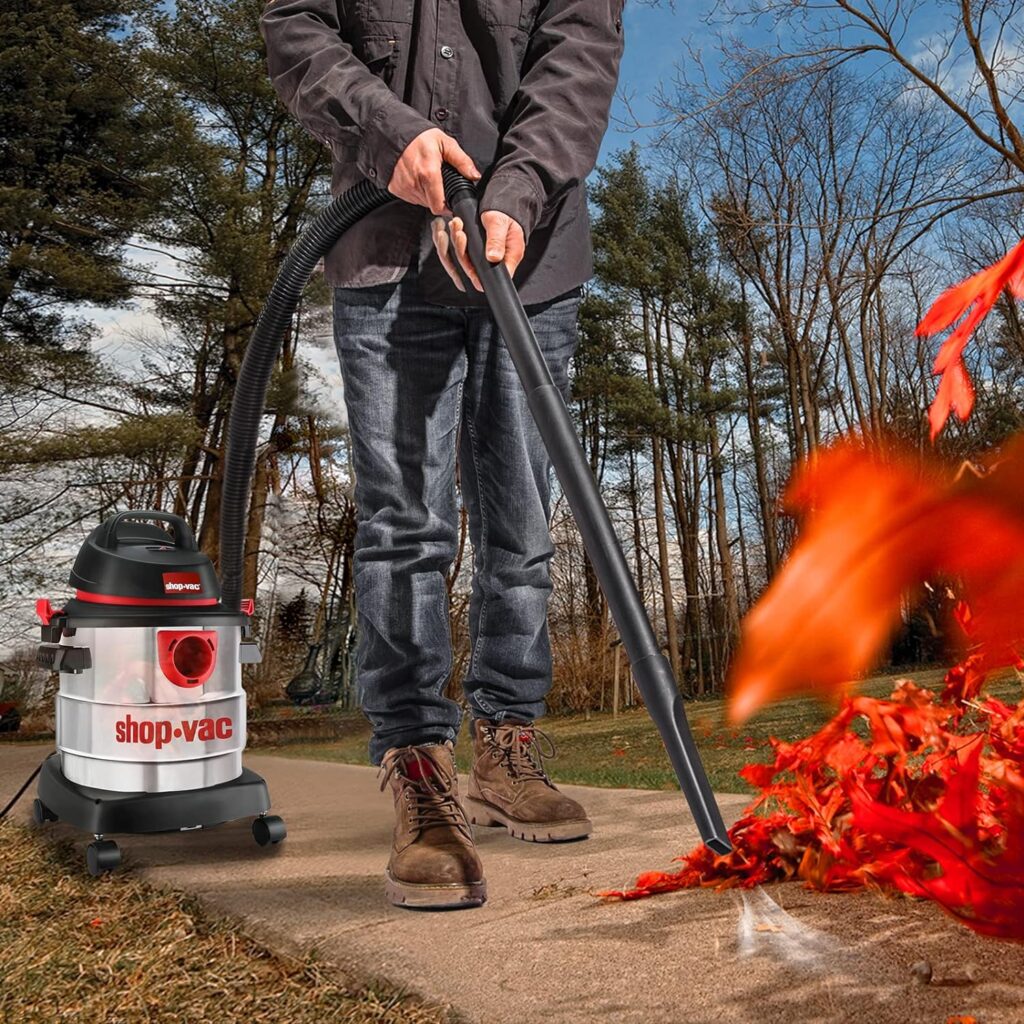 Shop-Vac 5 Gallon 4.5 Peak HP Wet/Dry Vacuum, Stainless Steel Tank, Portable Shop Vacuum with Attachments for Jobsite, Garage  Workshop. 5989300