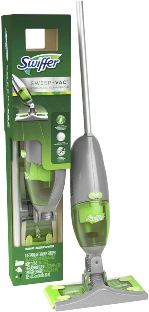 Swiffer Sweep + Vac Bagless Stick Vacuum and Floor Cleaner 4 amps Standard Green