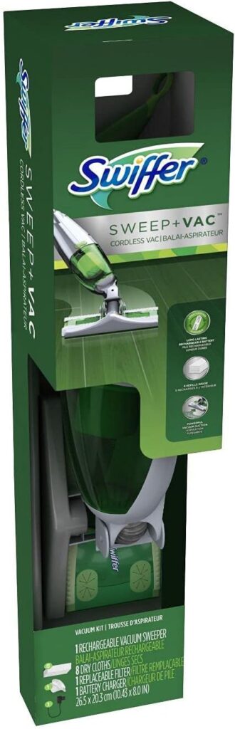 Swiffer Sweep + Vac Bagless Stick Vacuum and Floor Cleaner 4 amps Standard Green